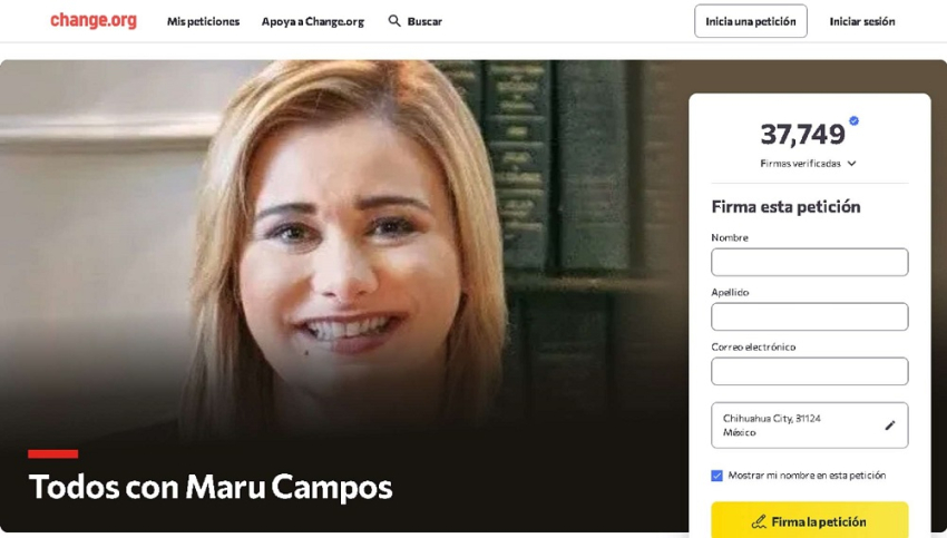 Registran más de 37 mil firmas de apoyo a Maru Campos