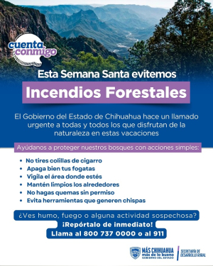 Invitan a prevenir incendios forestales en semana Santa