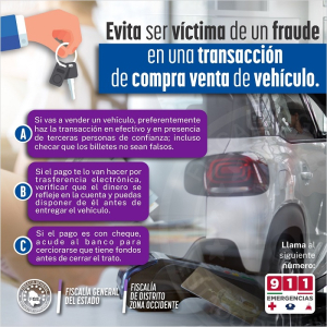 Alerta Fiscal&iacute;a Occidente por fraude en compra venta de autos