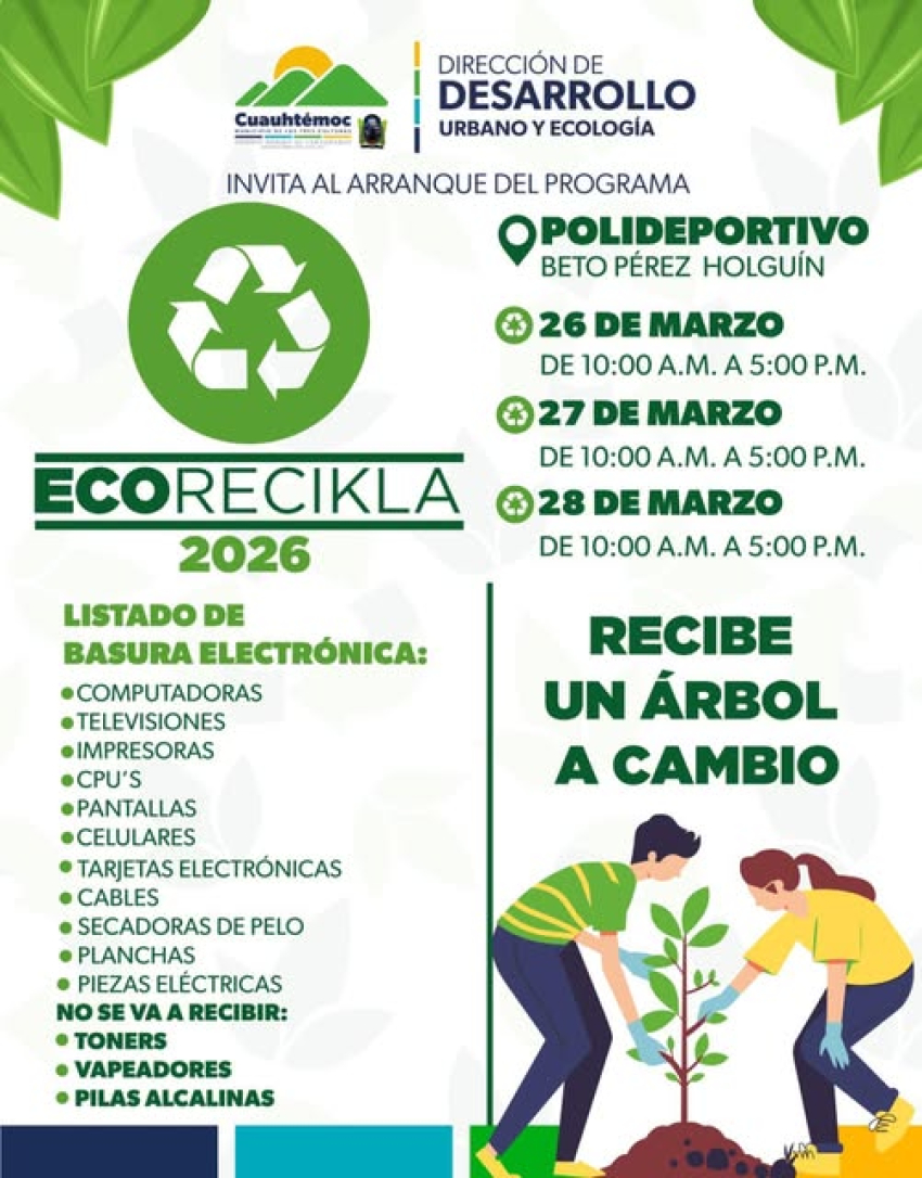 Invitan a recoger basura electrónica el 26 al 28 del mes