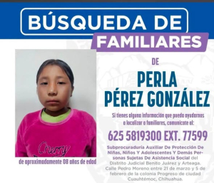Solicitan ayuda para localizar a Perla Perez