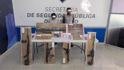 Decomisan lanzacohetes  y detienen a dos delincuentes