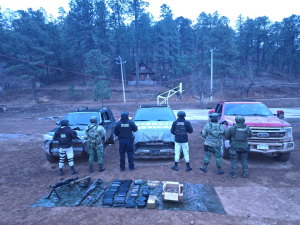 Asegura SSPE veh&iacute;culos y arsenal durante operativo en El Largo Maderal