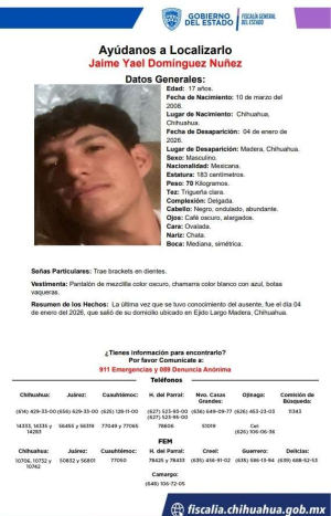 Buscan a otro joven desaparecido en Madera