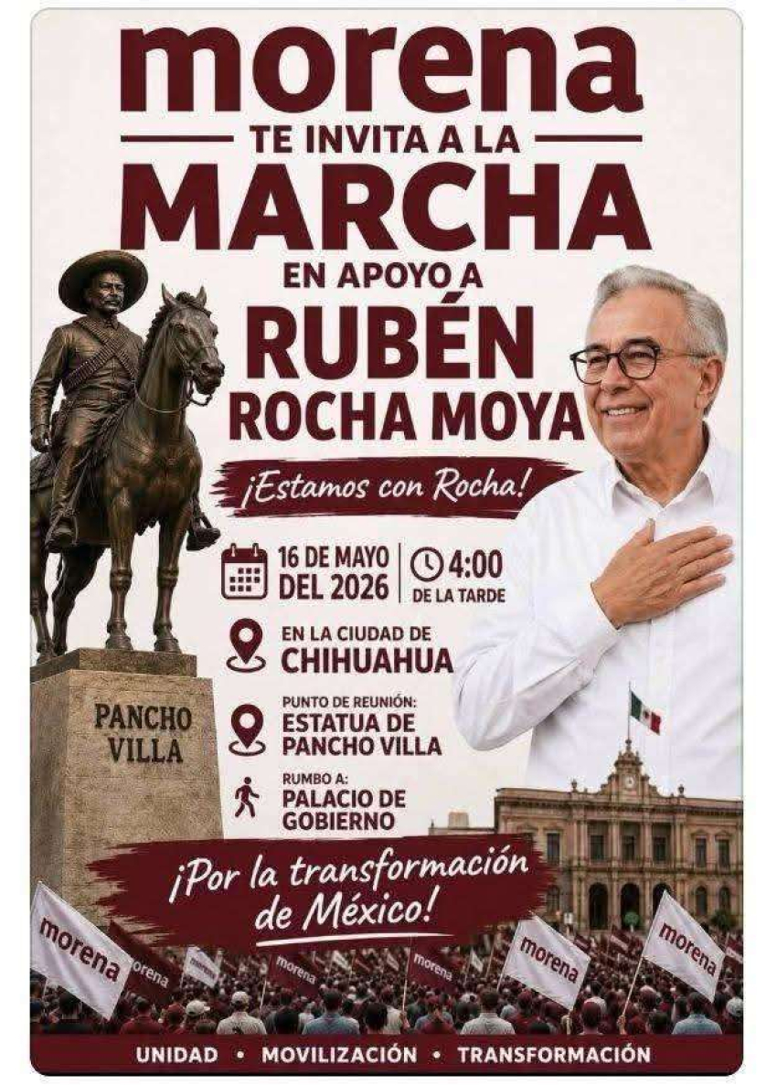 Invita Morena a marchar por Rocha Moya