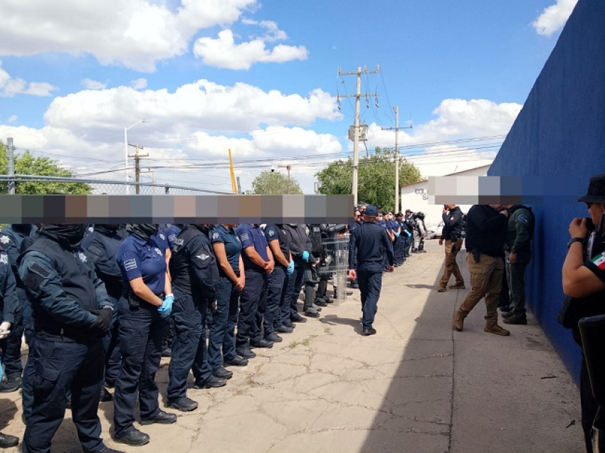 Realizan operativo de revisión extraordinaria en el Cereso No. 7 de Cuauhtémoc