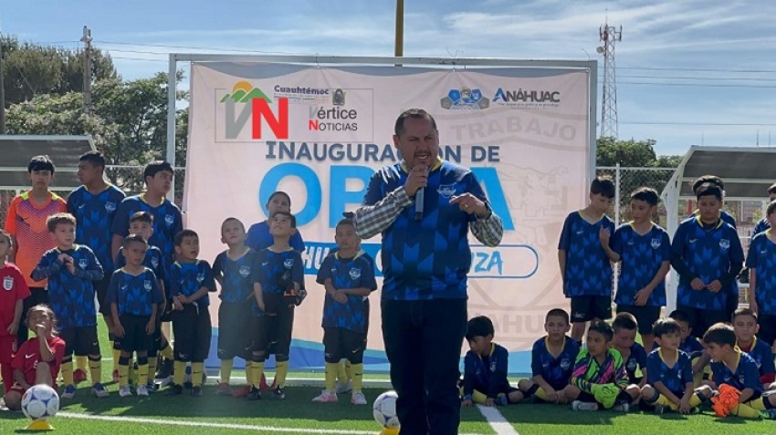 Inauguran rehabilitación de cancha de fútbol 7 en el Jardín del Abuelo en Anáhuac