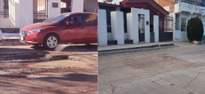Baches en la 5 de Mayo, facil lo rellenaron con tierra