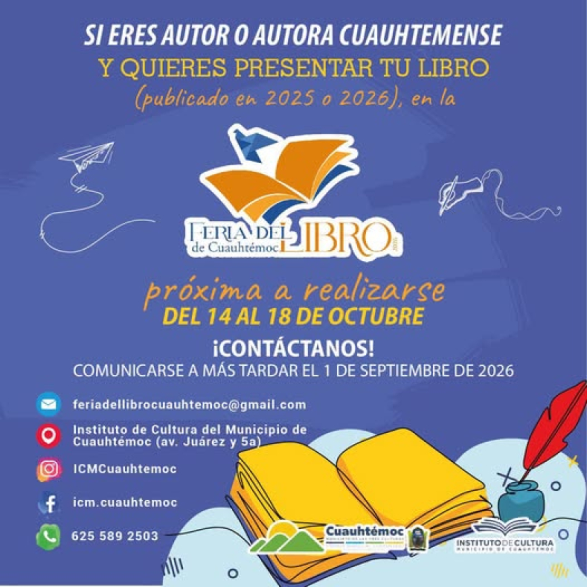 Invitan a la feria del libro a realizarse del 14 al 18 de octubre