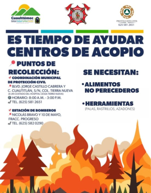 Ayuntamiento se une para ayudar afectados por incendios