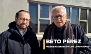 Realiza Beto P&eacute;rez recorrido de obra con funcionario Estatal.