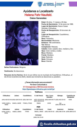 Piden ayuda para encontrar a mujer menonita desaparecida