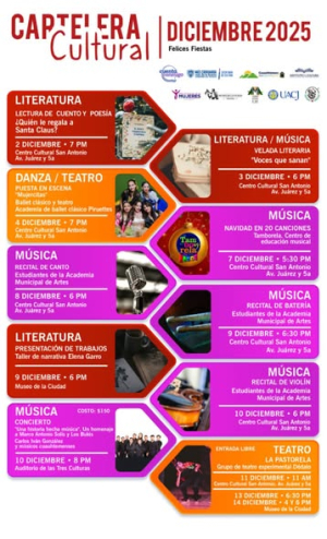 Presentan cartelera cultural para este mes
