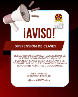 Por inseguridad en Madera suspende clases en escuelas