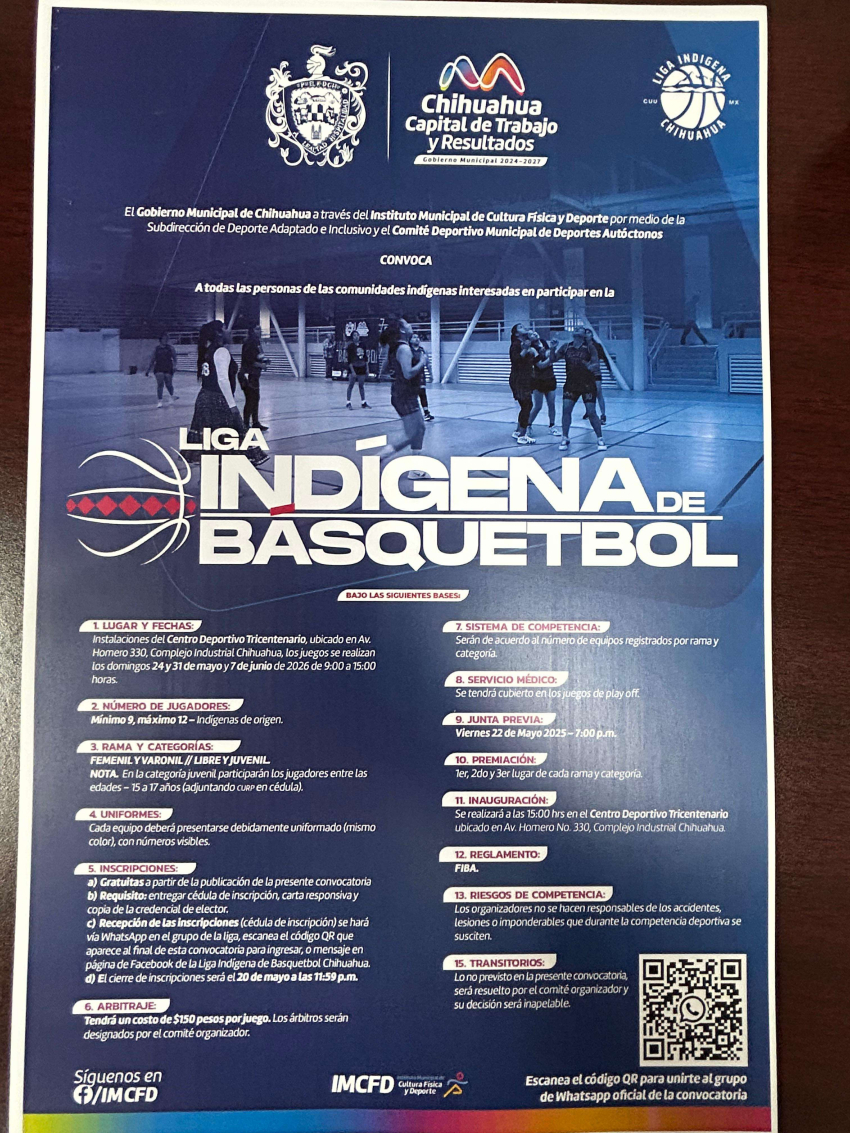 Habra nueva edición de la Liga Indígena de Baloncesto