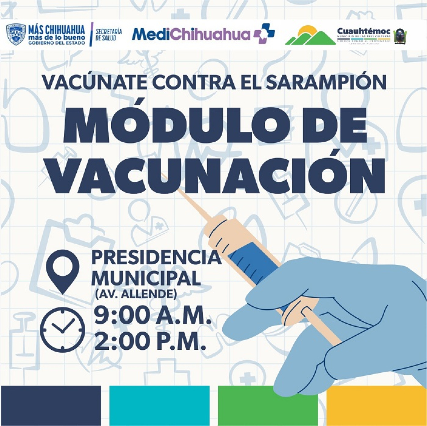 Abren modulo de vacuna contra el sarampi&oacute;n en Presidencia Municipal.