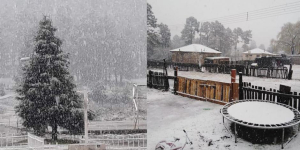 Cae copiosa nevada en Madera