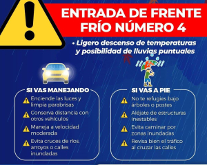 Ingresa hoy el frente frio # 4, traer&aacute; descenso en la temperatura