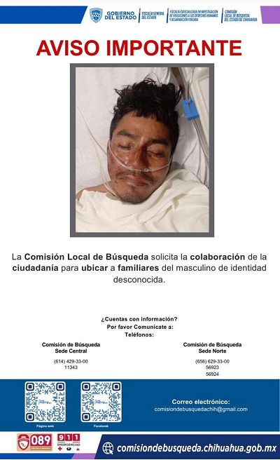 Solicitan ayuda para identificar a paciente en el “Ramírez Topete”